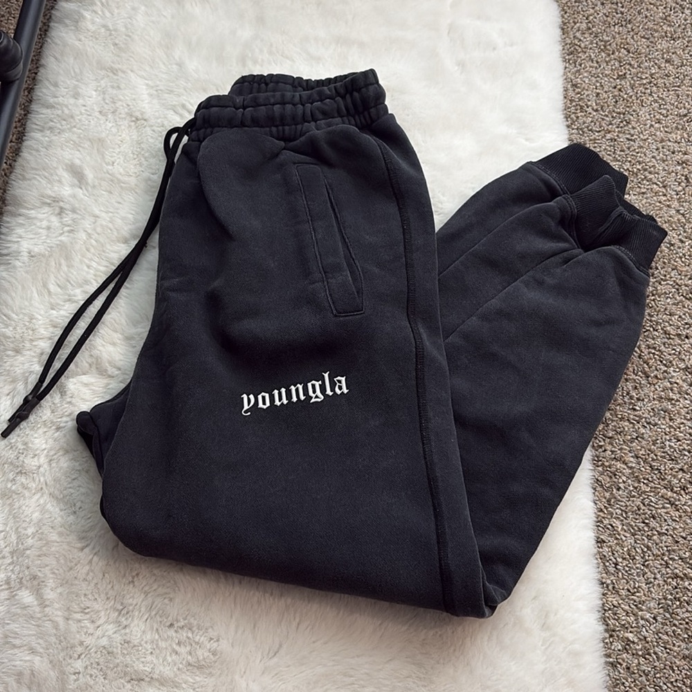 2022 YOUNGLA - Love Joggers - Black Wash Medium